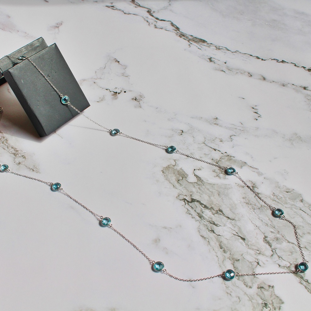 Blue Topaz Sterling Silver Necklace